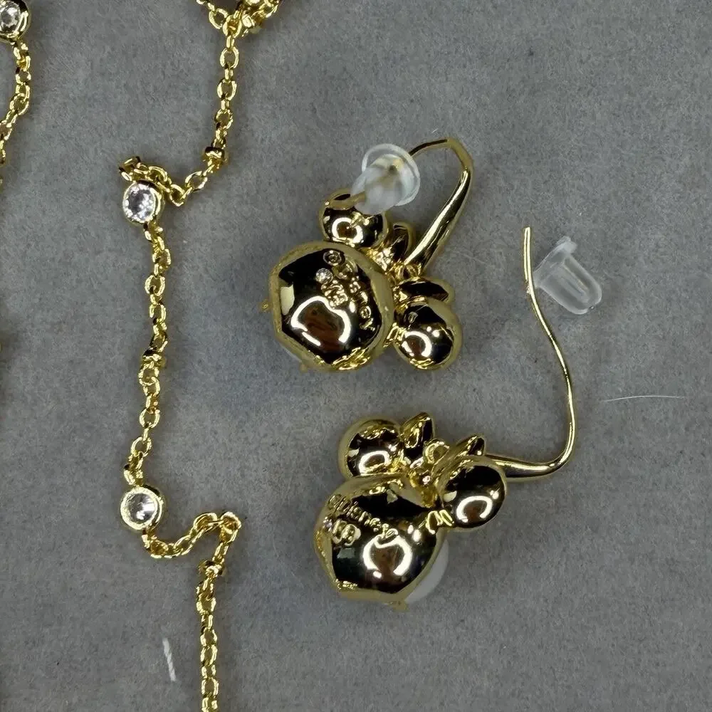 Disney | Kendra Scott Gold Minnie Mouse Earrings & Necklace Set New w Dust Pouch - Picture 4 of 10